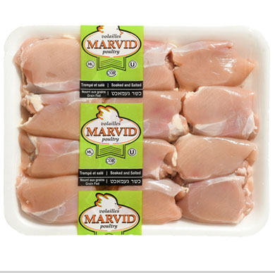 Viande de hauts de cuisse de poulet 12 X 8 plateaux